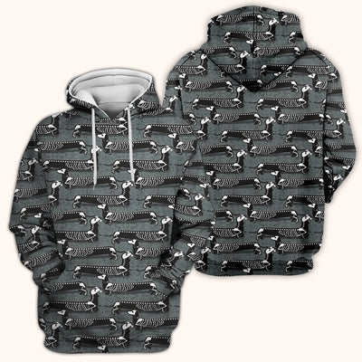 X-Ray Dachshund Skeleton Scrub Top, Comfortable Scrubs for Nurses