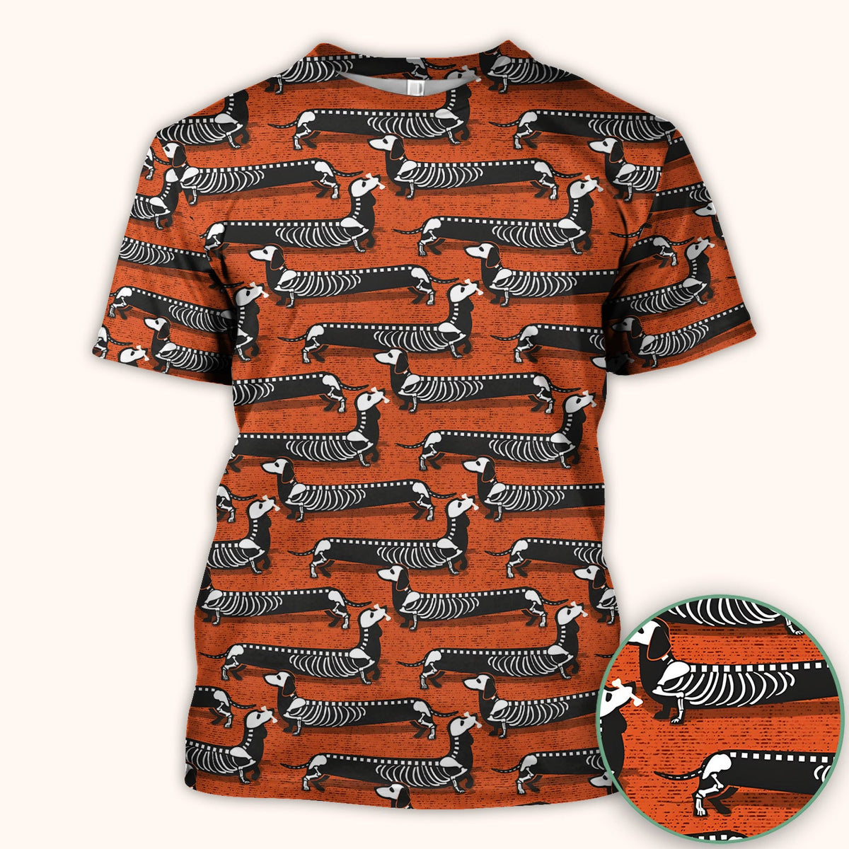 X-Ray Dachshund Skeleton Scrub Top, Comfortable Scrubs for Nurses