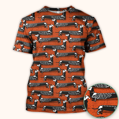 X-Ray Dachshund Skeleton Scrub Top, Comfortable Scrubs for Nurses