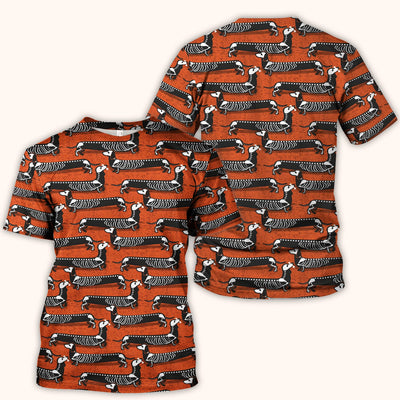 X-Ray Dachshund Skeleton Scrub Top, Comfortable Scrubs for Nurses