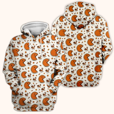 Thanksgiving Pie Chasing Turkey Scrub Top, Comfortable Scrubs for Nurses