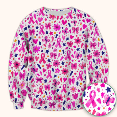 Pink Ribbon Floral Breast Cancer Pattern Scrub Top, Comfortable Scrubs for Nurses
