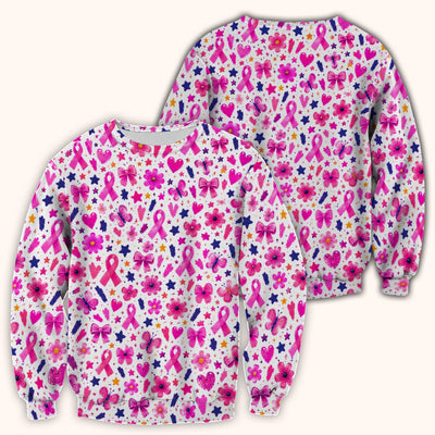 Pink Ribbon Floral Breast Cancer Pattern Scrub Top, Comfortable Scrubs for Nurses