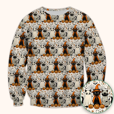 Spooky Halloween Costume Cats Scrub Top, Comfortable Scrubs for Nurses