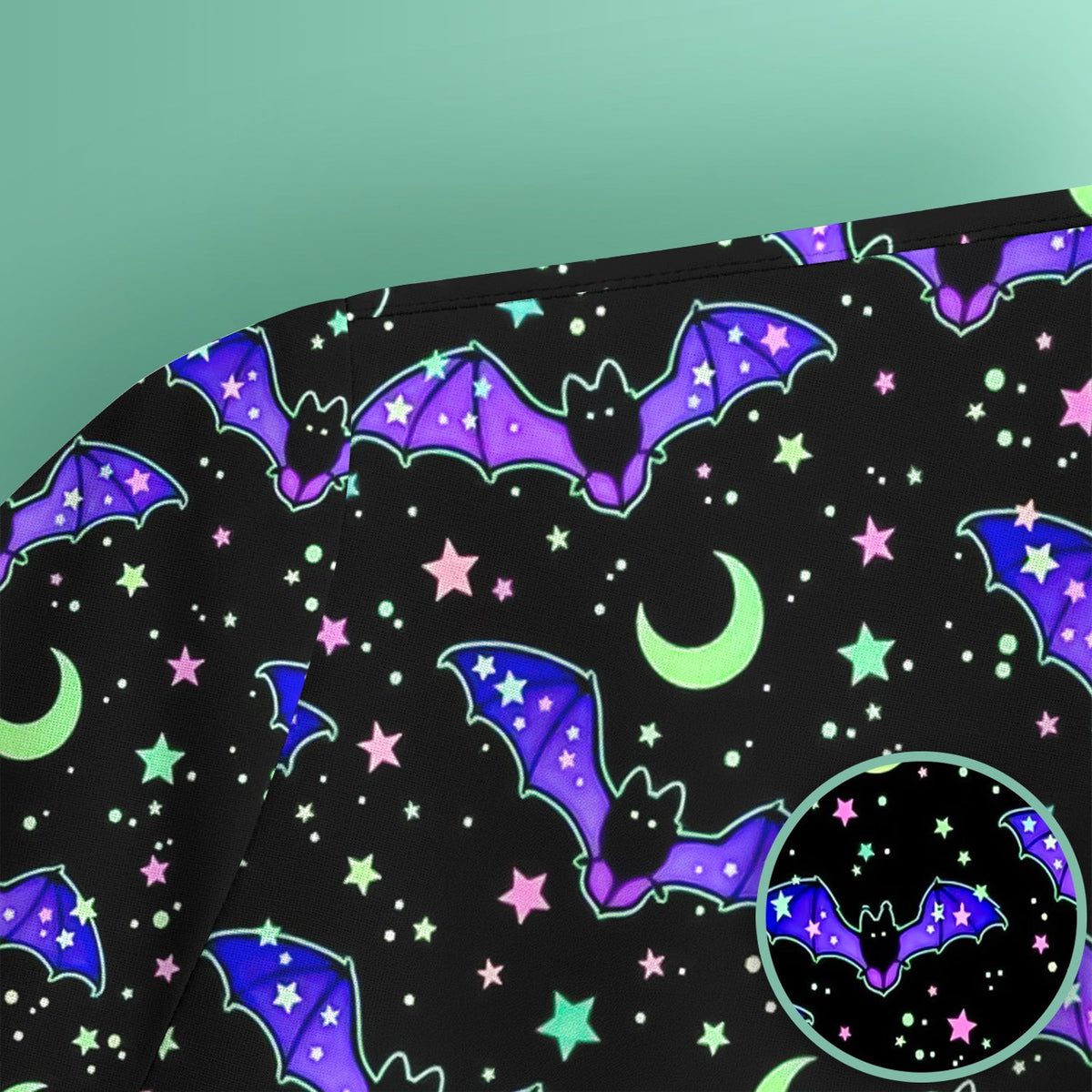 Spooky Halloween Celestial Bat Scrub Top, Comfortable Scrubs for Nurses