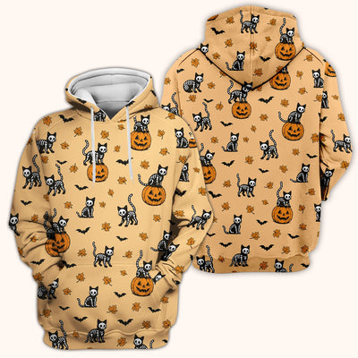Skeleton Cat Pattern Scrub Top, Comfortable Scrubs for Nurses