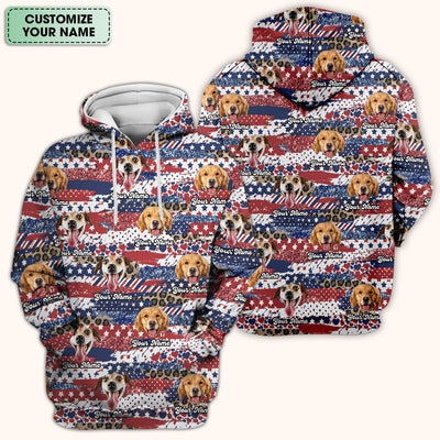 Custom Dog Photo Flag Pattern Scrub Top, Comfortable Scrubs for Nurses