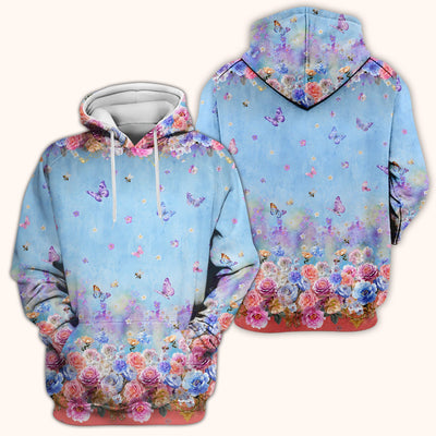 Pastel Flower Garden Print Scrub Top, Comfortable Scrubs for Nurses
