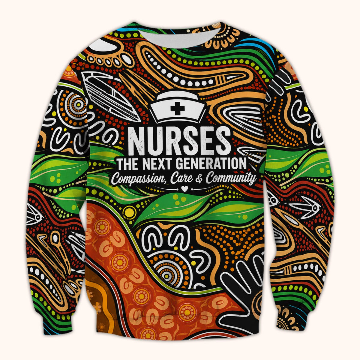 Dot Art Nurse Quote Pattern Scrub Top, Comfortable Scrubs for Nurses
