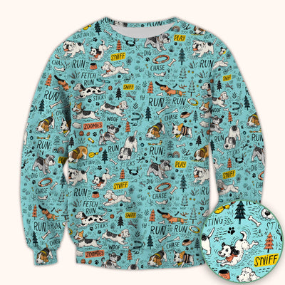 Playful Cartoon Puppy Adventure Pattern Scrub Top, Comfortable Scrubs for Nurses