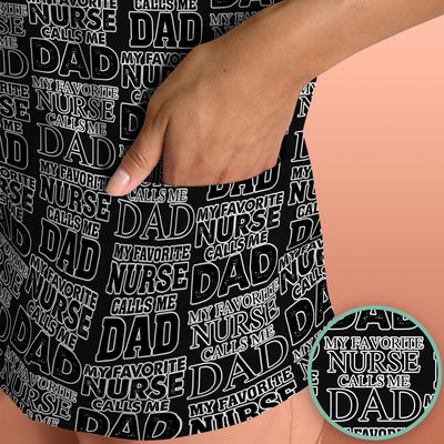 Favorite Nurse Calls Dad Pattern Scrub Top, Comfortable Scrubs for Nurses