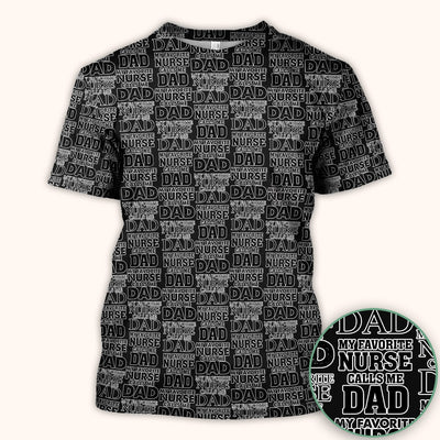 Favorite Nurse Calls Dad Pattern Scrub Top, Comfortable Scrubs for Nurses