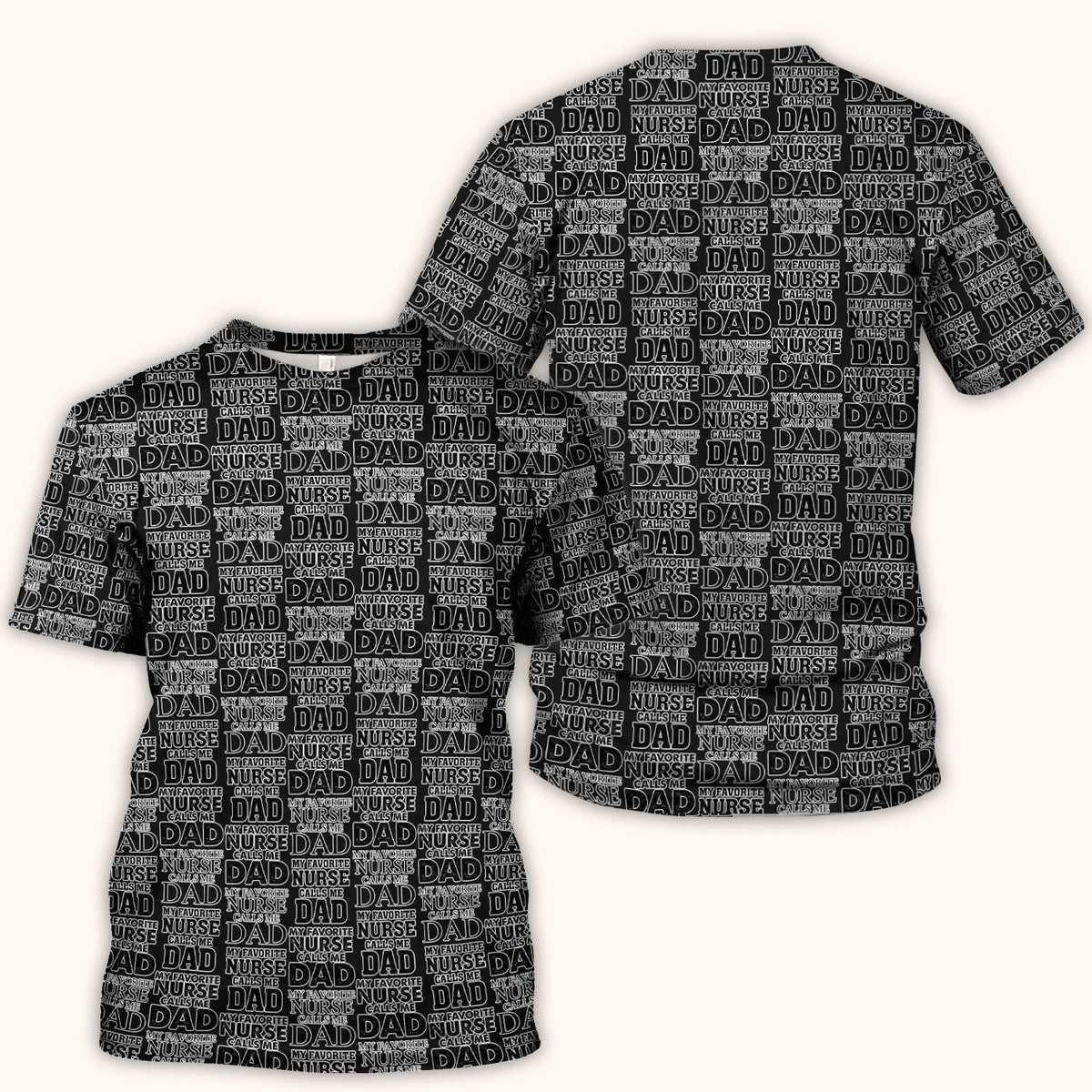 Favorite Nurse Calls Dad Pattern Scrub Top, Comfortable Scrubs for Nurses