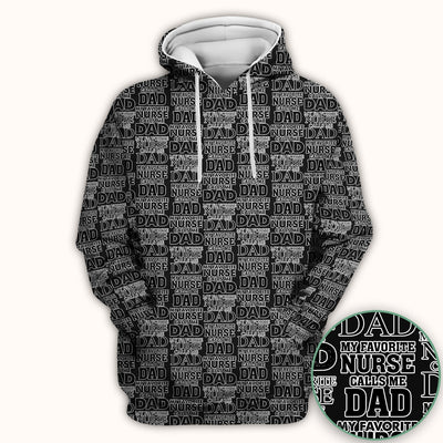 Favorite Nurse Calls Dad Pattern Scrub Top, Comfortable Scrubs for Nurses