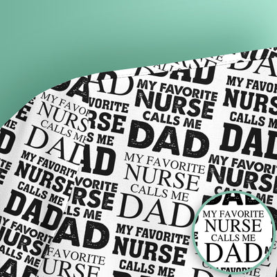 Favorite Nurse Calls Dad Pattern Scrub Top, Comfortable Scrubs for Nurses