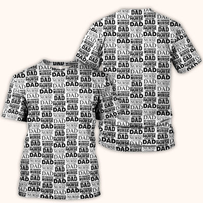 Favorite Nurse Calls Dad Pattern Scrub Top, Comfortable Scrubs for Nurses