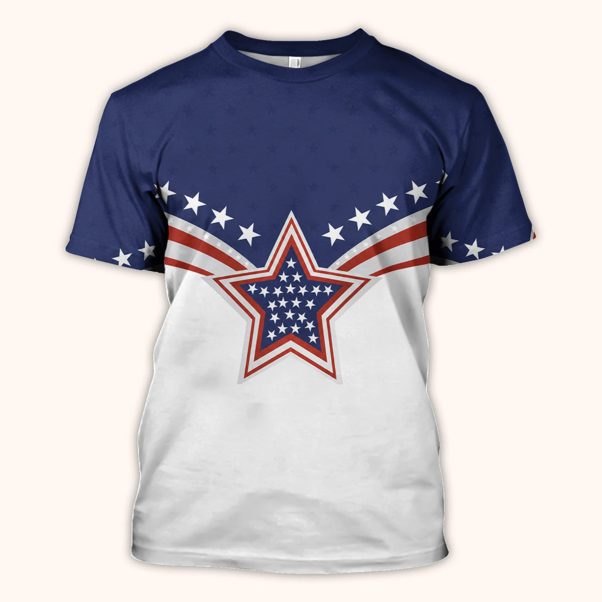 Patriotic American Flag Star Pattern Scrub Top, Comfortable Scrubs for Nurses