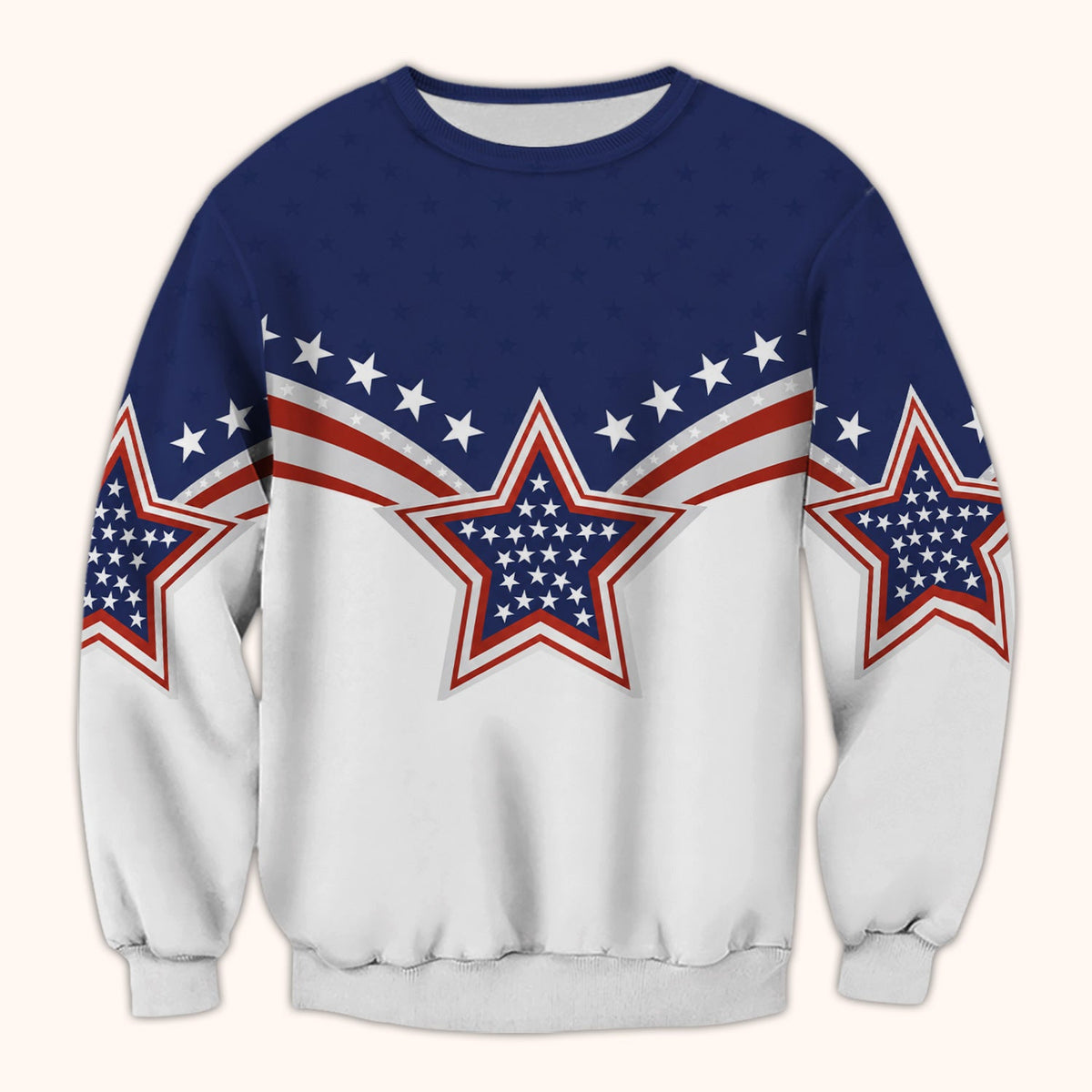 Patriotic American Flag Star Pattern Scrub Top, Comfortable Scrubs for Nurses