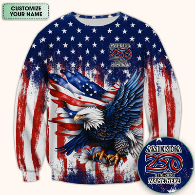 Personalized Patriotic Eagle Flag Pattern Scrub Top, Comfortable Scrubs for Nurses