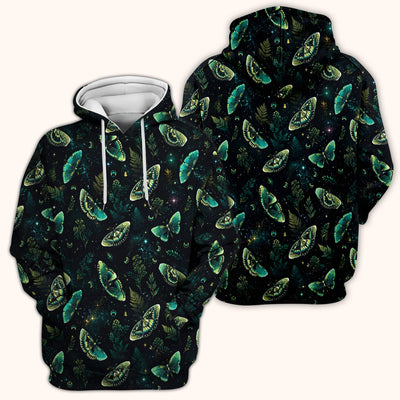Mystical Moonlight Butterfly Garden Pattern Scrub Top, Comfortable Scrubs for Nurses