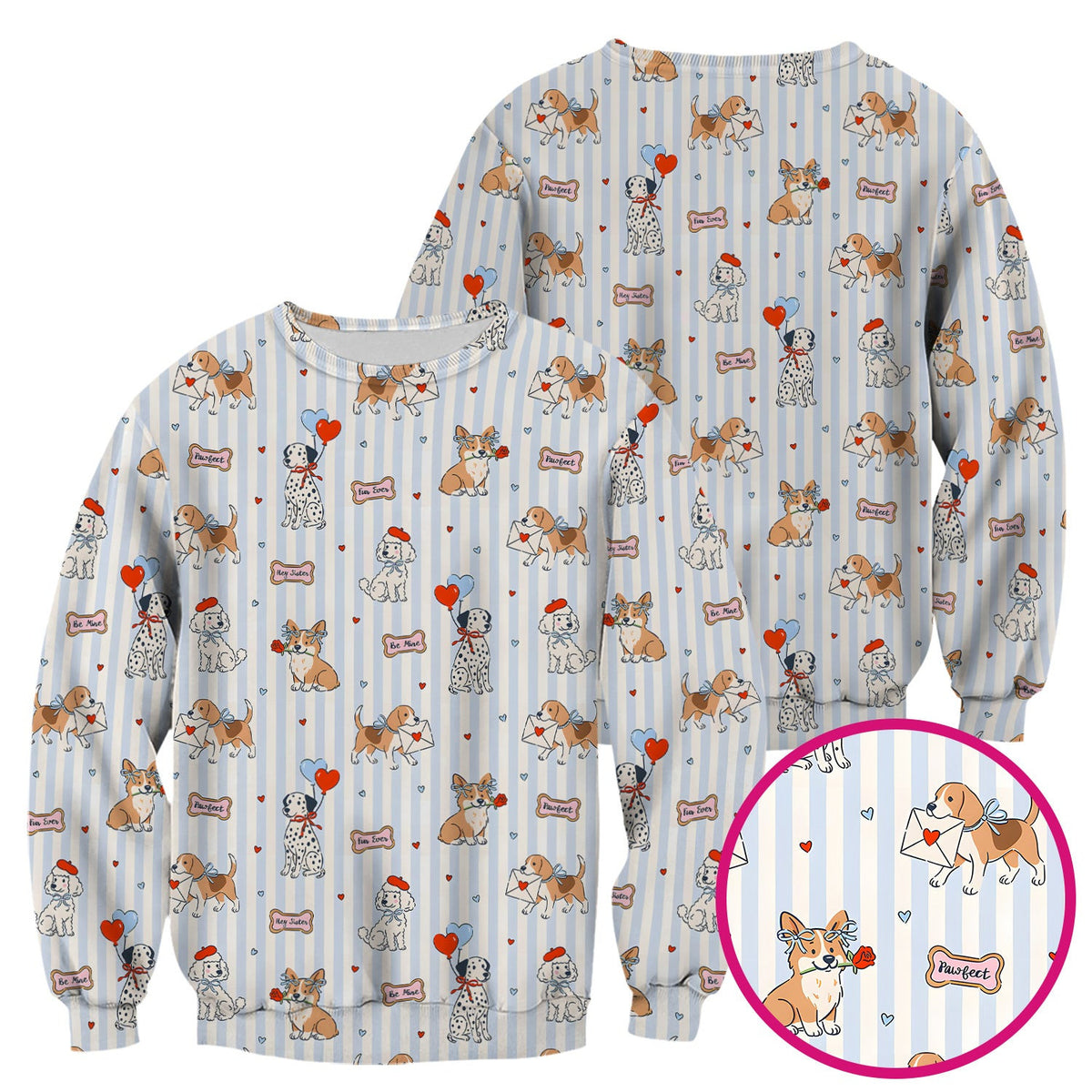 Valentine Puppy Heart Pattern Scrub Top, Comfortable Scrubs for Nurses