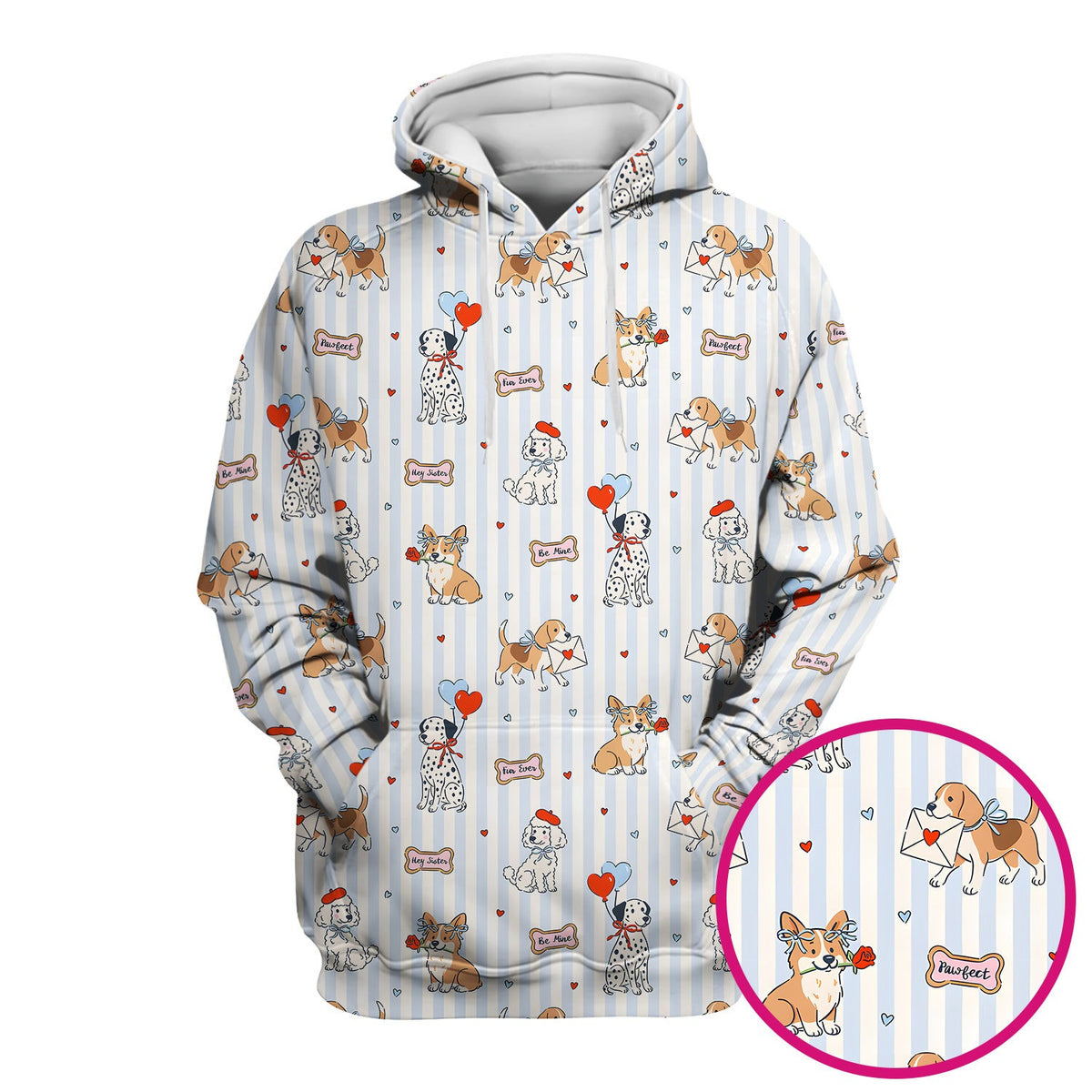 Valentine Puppy Heart Pattern Scrub Top, Comfortable Scrubs for Nurses