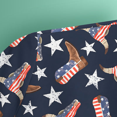 Western Boots Stars Pattern Scrub Top, Comfortable Scrubs for Nurses