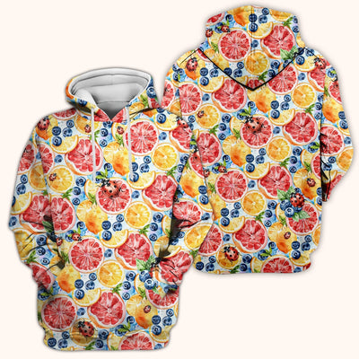 Cute Citrus Berry Ladybug Pattern Scrub Top, Comfortable Scrubs for Nurses