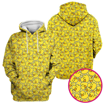 Yellow Rubber Duck Pattern Scrub Top, Comfortable Scrubs for Nurses