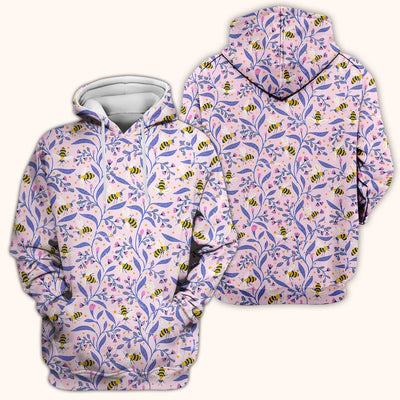 Cute Bumble Bee Floral Pattern Scrub Top, Comfortable Scrubs for Nurses