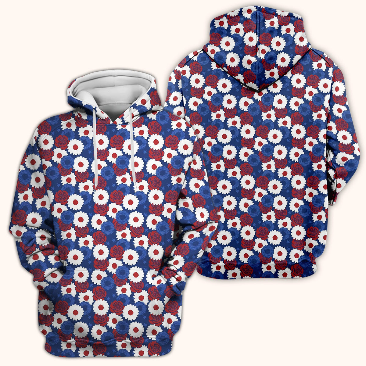 Daisy Rose Floral Pattern Scrub Top, Comfortable Scrubs for Nurses