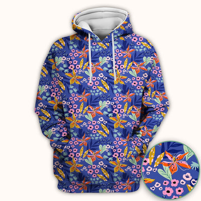Nurse Blue Lily Floral Garden Pattern Scrub Top, Comfortable Scrubs for Nurses