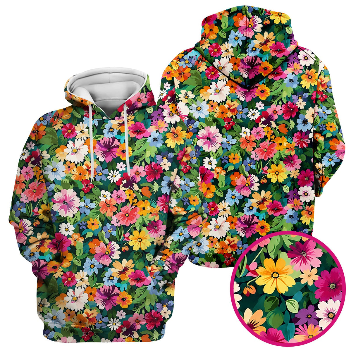 Colorful Wildflower Garden Pattern Scrub Top, Comfortable Scrubs for Nurses