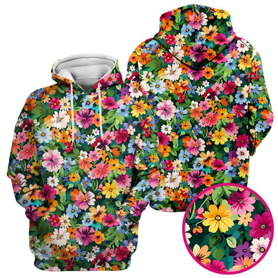 Colorful Wildflower Garden Pattern Scrub Top, Comfortable Scrubs for Nurses