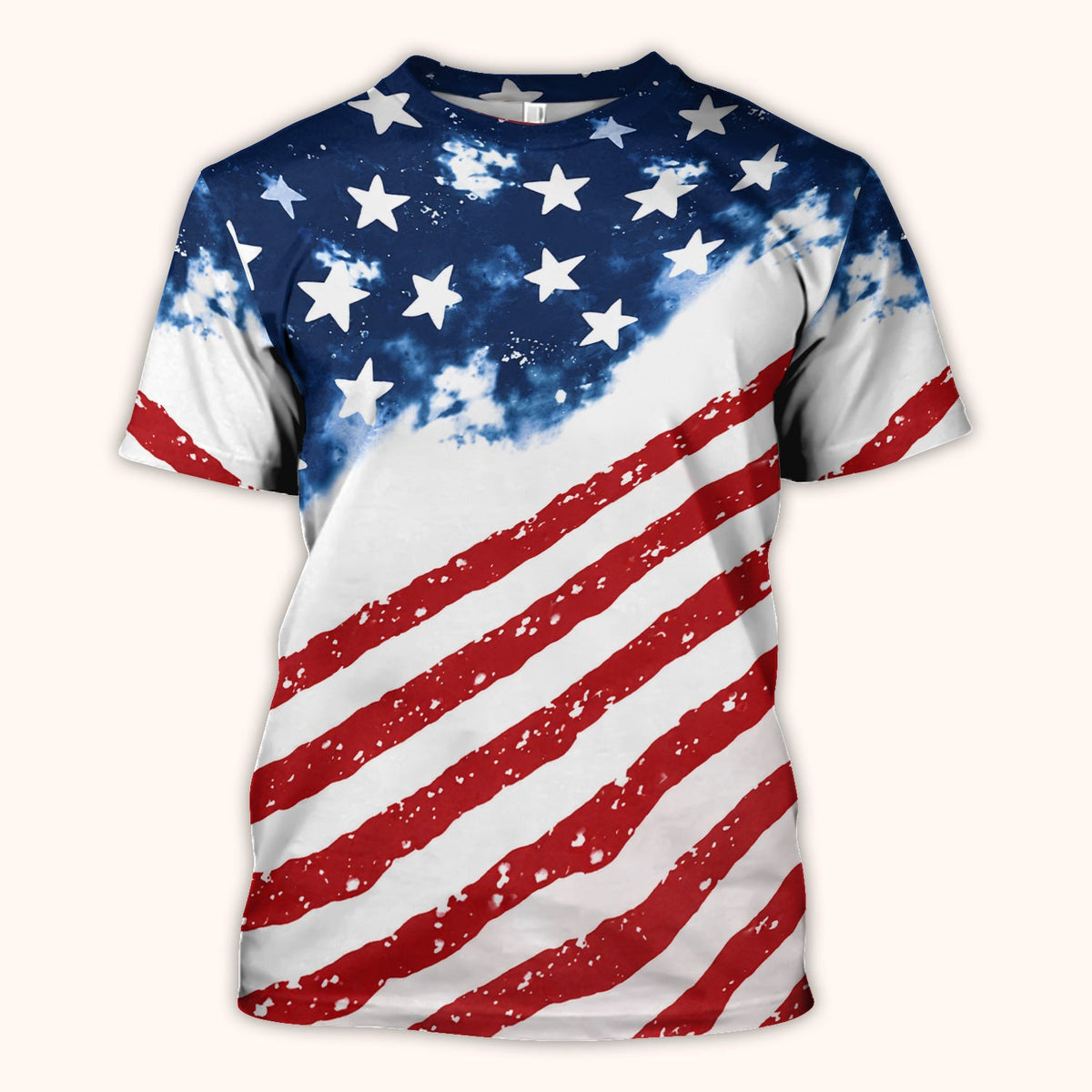 USA Stars And Stripes Pattern Scrub Top, Comfortable Scrubs for Nurses
