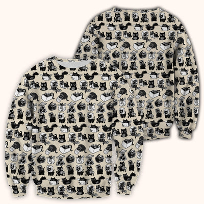 Black Cat Halloween Doodle Pattern Scrub Top, Comfortable Scrubs for Nurses