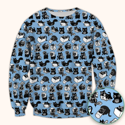 Black Cat Halloween Doodle Pattern Scrub Top, Comfortable Scrubs for Nurses
