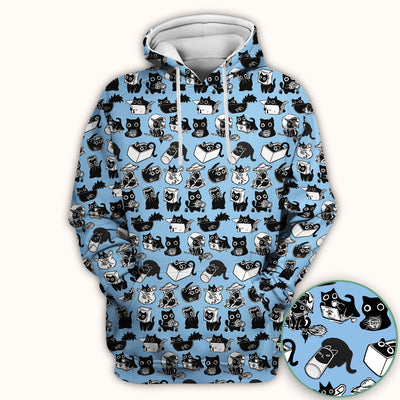 Black Cat Halloween Doodle Pattern Scrub Top, Comfortable Scrubs for Nurses