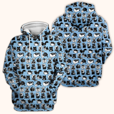 Black Cat Halloween Doodle Pattern Scrub Top, Comfortable Scrubs for Nurses