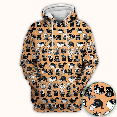 Black Cat Halloween Doodle Pattern Scrub Top, Comfortable Scrubs for Nurses