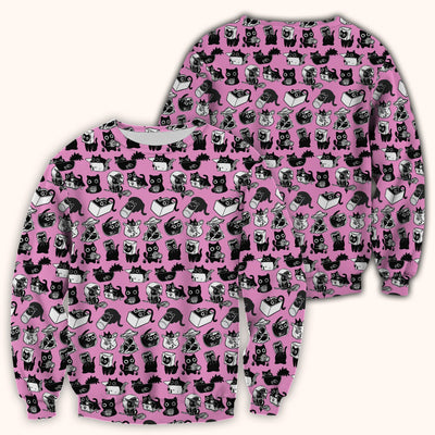 Black Cat Halloween Doodle Pattern Scrub Top, Comfortable Scrubs for Nurses