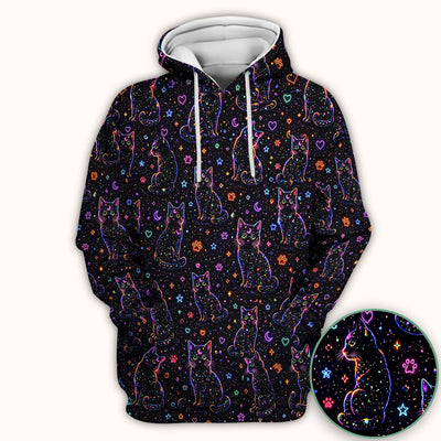 Mystical Cosmic Moon Cat Pattern Scrub Top, Comfortable Scrubs for Nurses