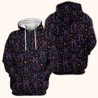 Mystical Cosmic Moon Cat Pattern Scrub Top, Comfortable Scrubs for Nurses