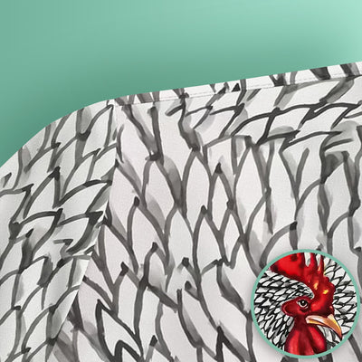Watercolor Rooster Feather Pattern Scrub Top, Comfortable Scrubs for Nurses