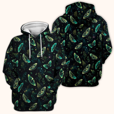 Mystical Moonlight Butterfly Garden Pattern Scrub Top, Comfortable Scrubs for Nurses