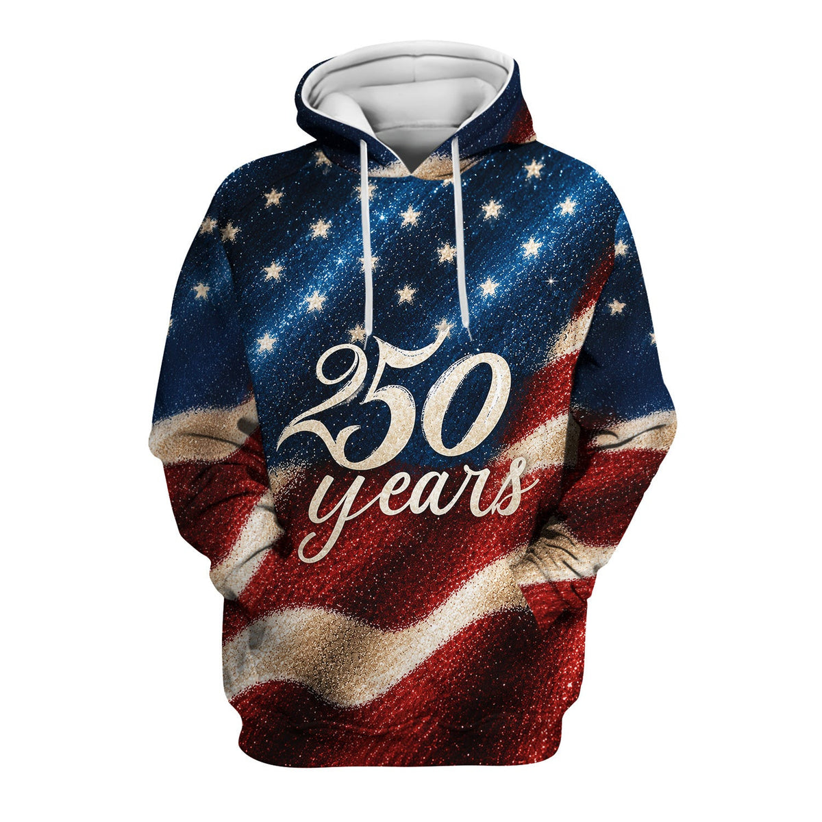 Festive American Flag 250 Years Pattern Scrub Top, Comfortable Scrubs for Nurses