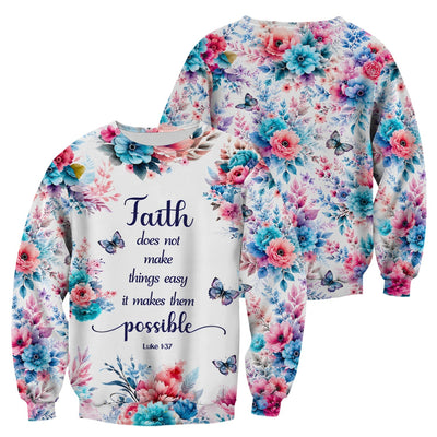 Inspirational Faith Floral Butterfly Pattern Scrub Top, Comfortable Scrubs for Nurses