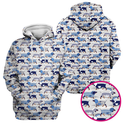 Cute Dachshund Raincoat Parade Pattern Scrub Top, Comfortable Scrubs for Nurses