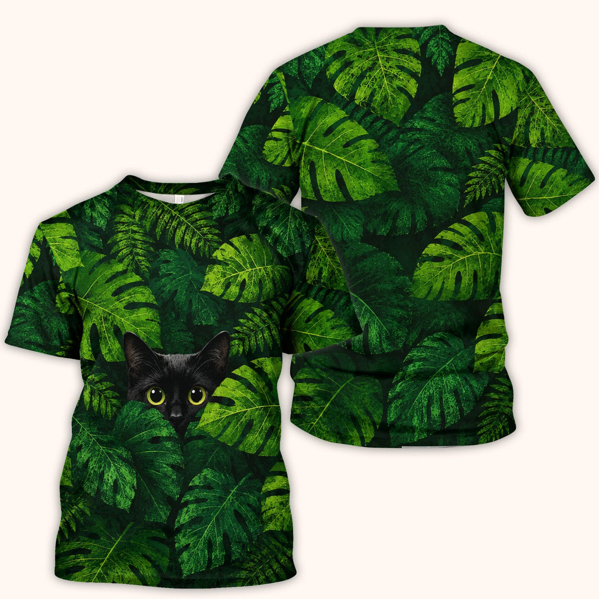 Cute Hidden Black Cat Pattern Scrub Top, Comfortable Scrubs for Nurses