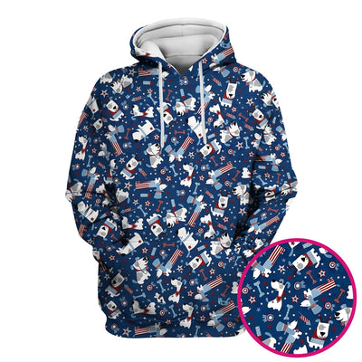Patriotic Nurse Dog Stars Pattern Scrub Top, Comfortable Scrubs for Nurses